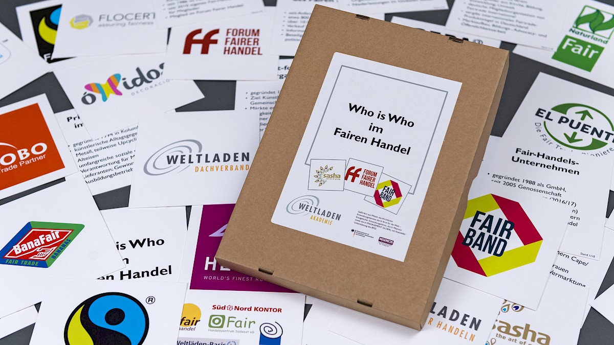 Kartenset mit Logos des Fairen Handels